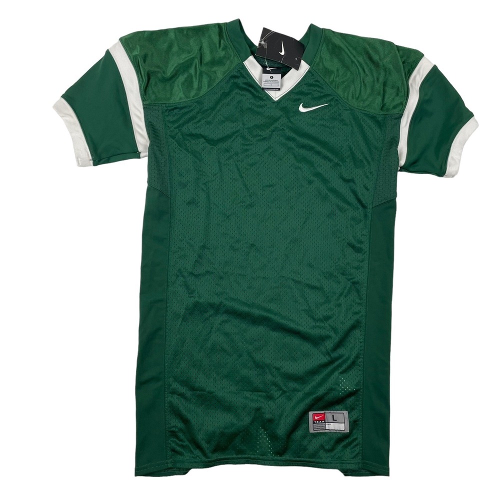 NWT NIKE Boys Youth Sz L Stock Open Field Green Mesh Football Jersey 695727 $55